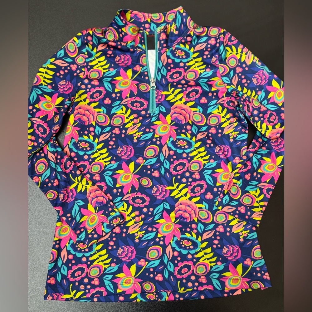 Girls Spyder‎ Floral Quarter-Zip Pullover base layer